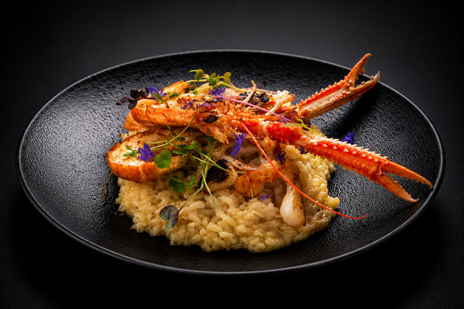 Risotto mit Scampi und Crevetten
